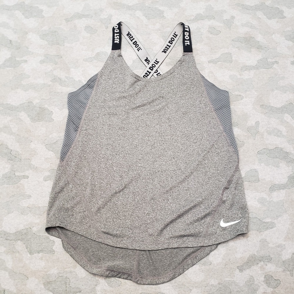 Nike Tank Top Womens Small Gray Dri-Fit Sleeveless Gym Fitness